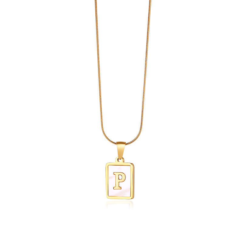 Snake Bone Chain Initial Necklace
