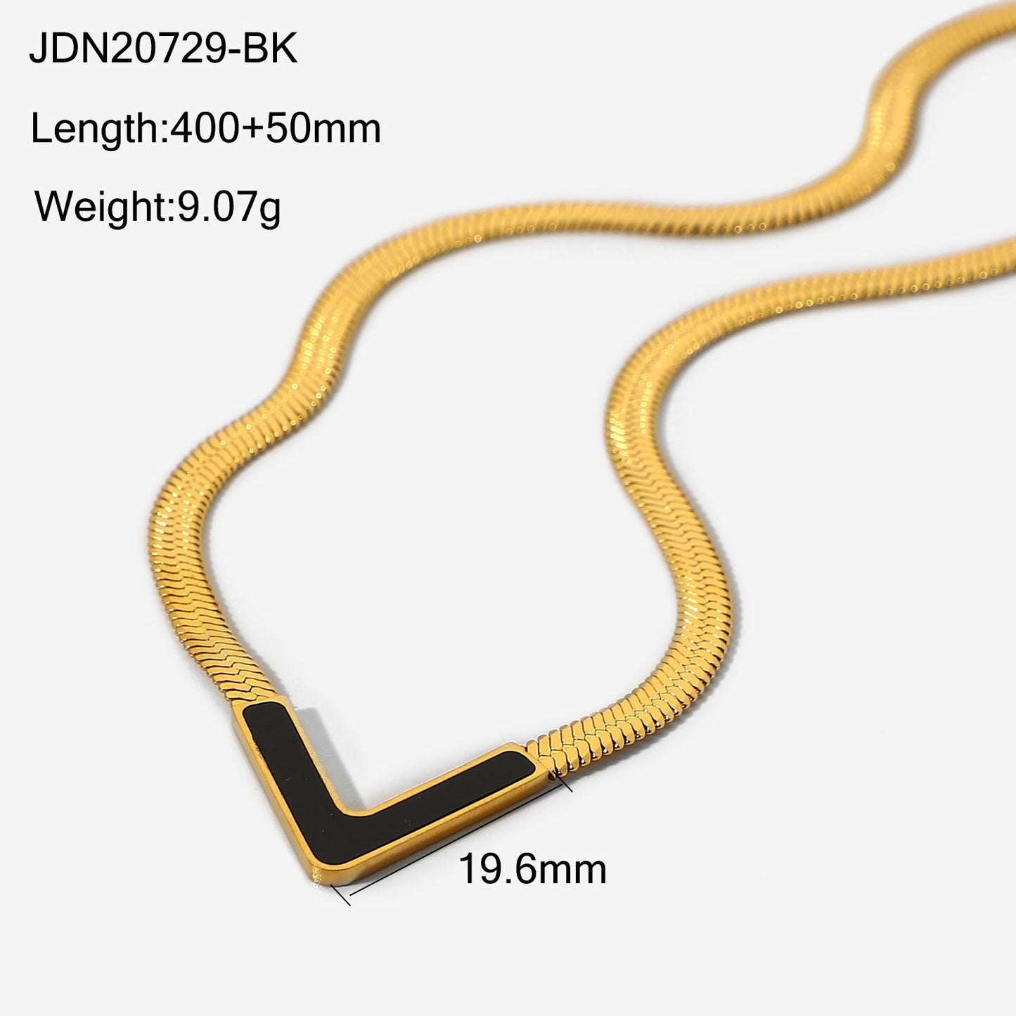 V-Shape Flat Snake Chain Necklace