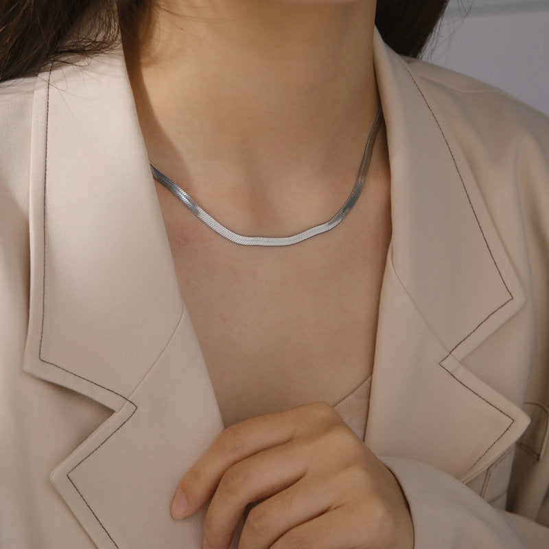 Minimalist Stainless Steel Snake Chain Necklace