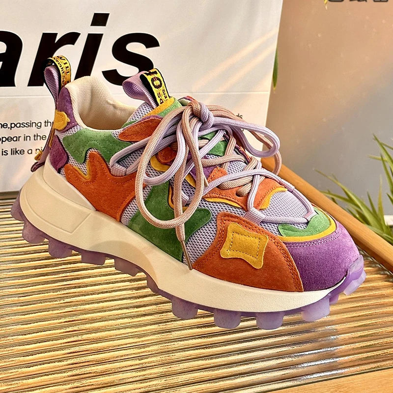 Ladies Shoes on Sale  New Breathable Platform Women's Vulcanize Shoes Spring  Non Slip Lace Up Women Casual Sneaker Zapatos