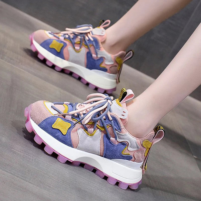 Ladies Shoes on Sale  New Breathable Platform Women's Vulcanize Shoes Spring  Non Slip Lace Up Women Casual Sneaker Zapatos