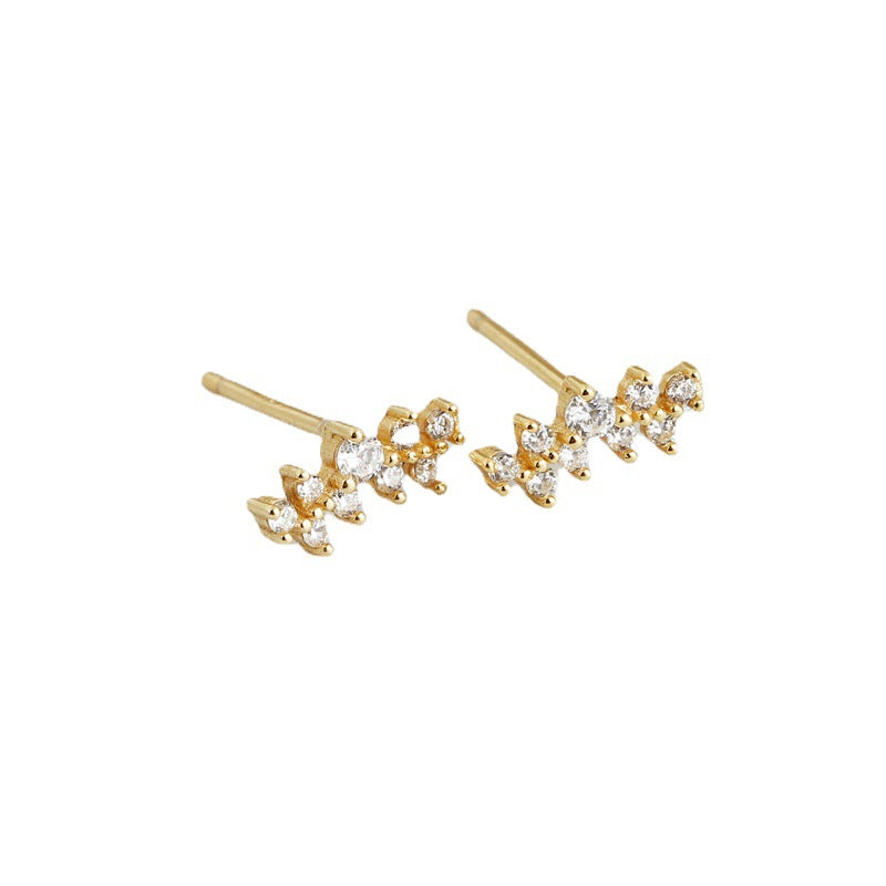 Diamond-studded Zircon Stud Earrings S925 Silver Stud Earrings Earrings