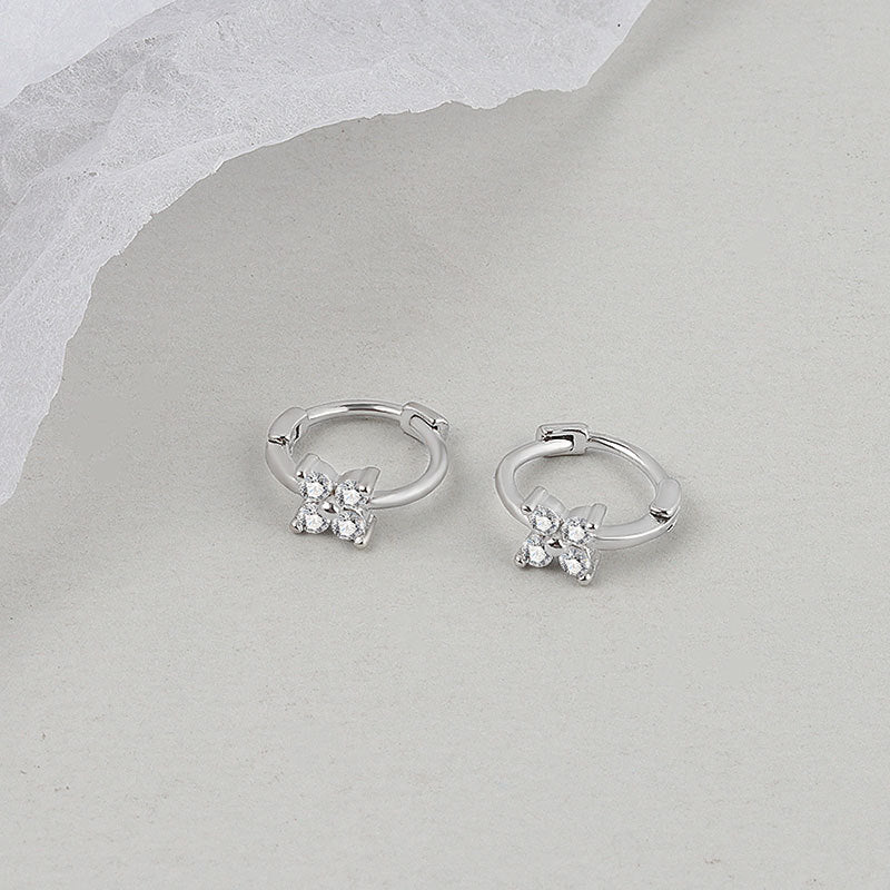 Delicate Butterfly Crystal Stud Earrings - Minimalist Elegant Jewelry