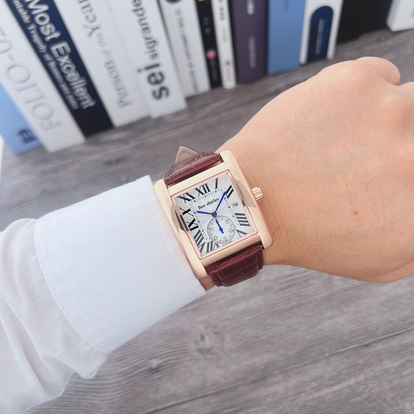 Montre Carrée en Quartz Réservoir pour Hommes