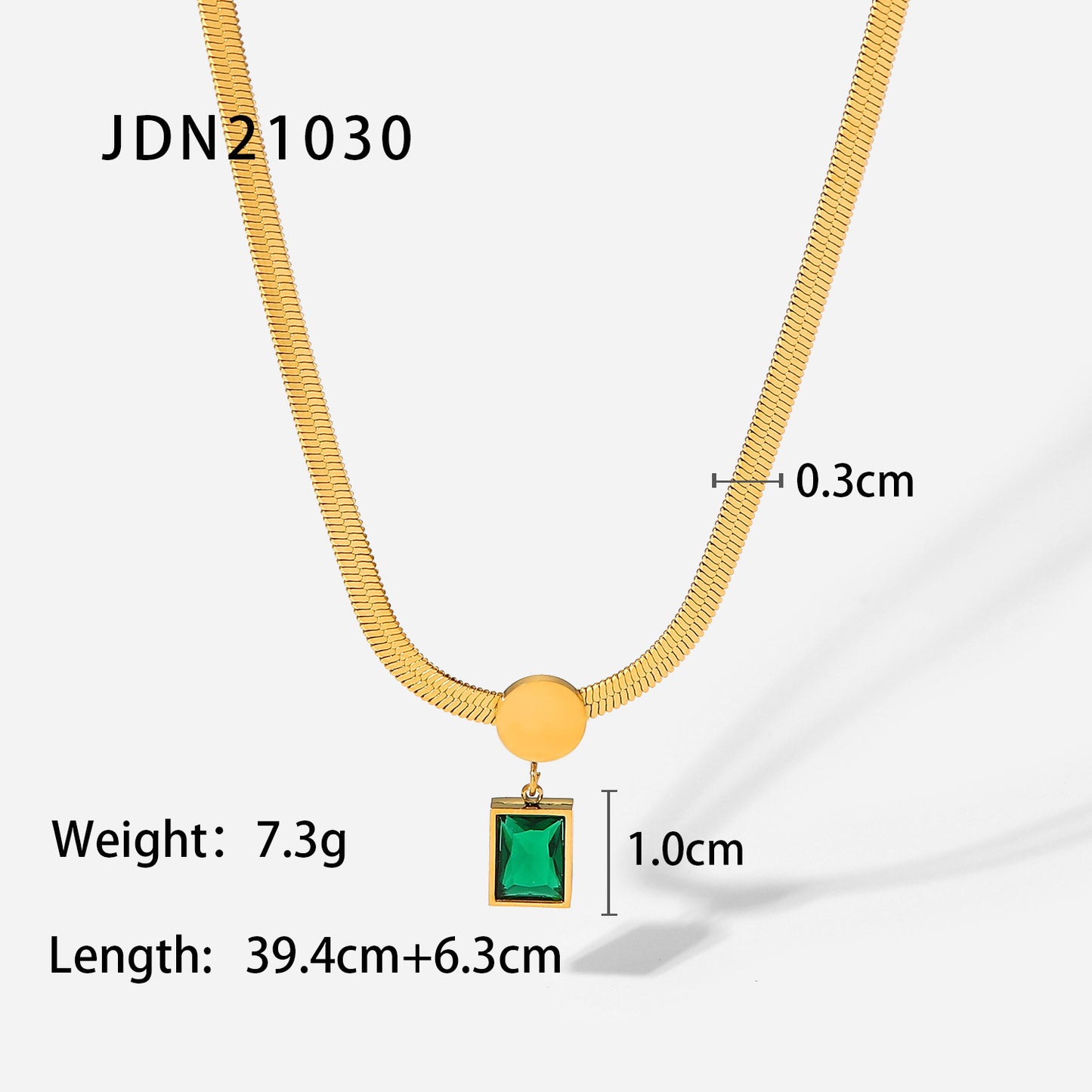 The Emerald Grace Necklace – Waterproof Stainless Steel Pendant