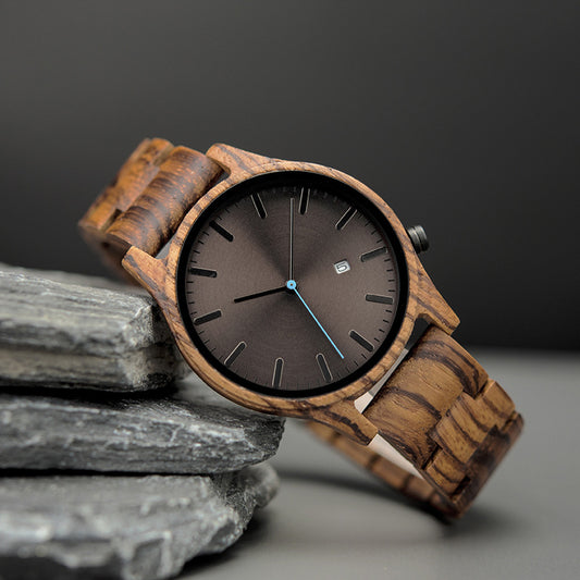 Montre à Quartz en Bois pour Homme