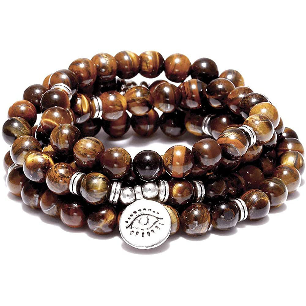 SparkShift Apex 108 Bead Tiger Eye Meditation Bracelet
