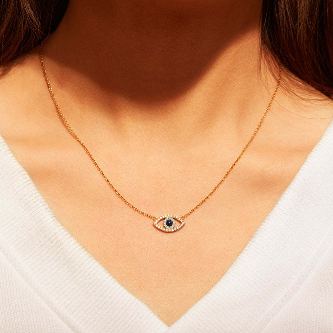 SparkShift Crystal Evil Eye Clavicle Necklace