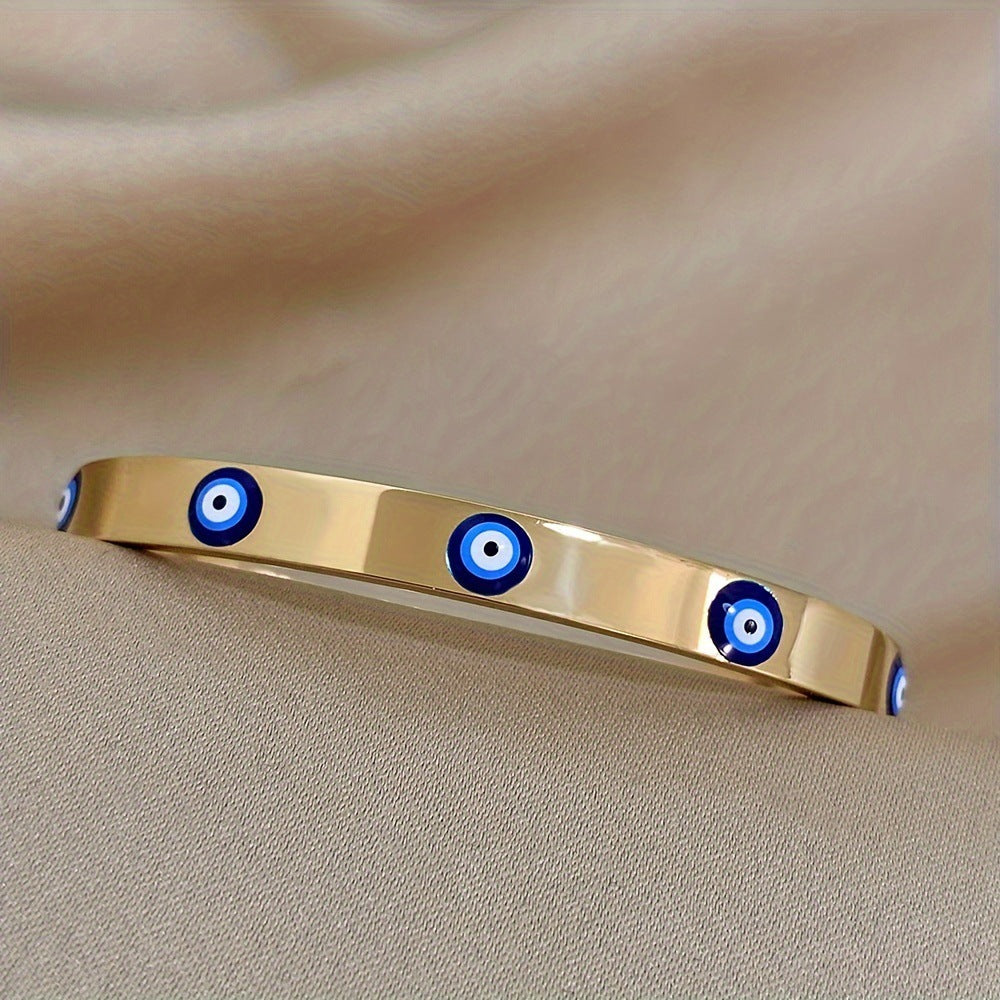 SparkShift Gold  Evil Eye Bangle Bracelet