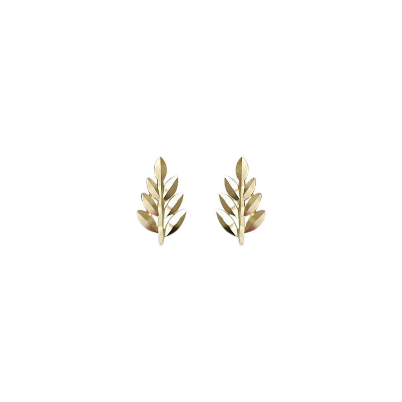 Dainty Leaf Stud Earrings, Tiny Floral Stud Earrings, Minimalist Earrings
