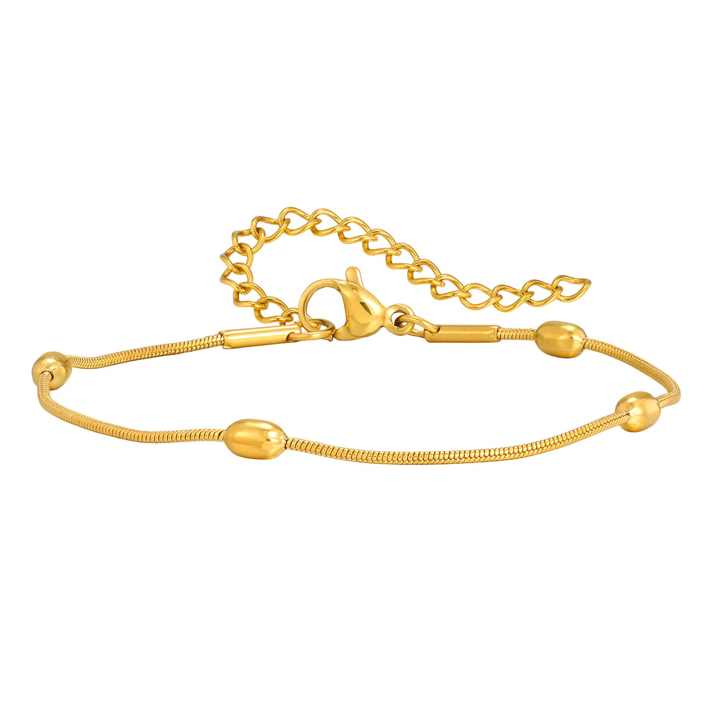 Minimalist Rice Bead Snake Chain Necklace