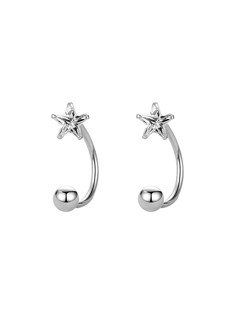 Minimalist Star Sterling Silver Stud Earrings