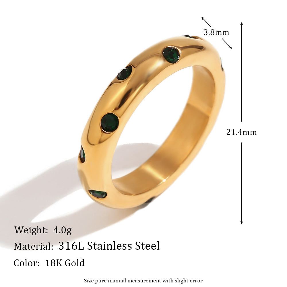 SparkShift 18K Gold Micro Inlay Round Diamond Ring