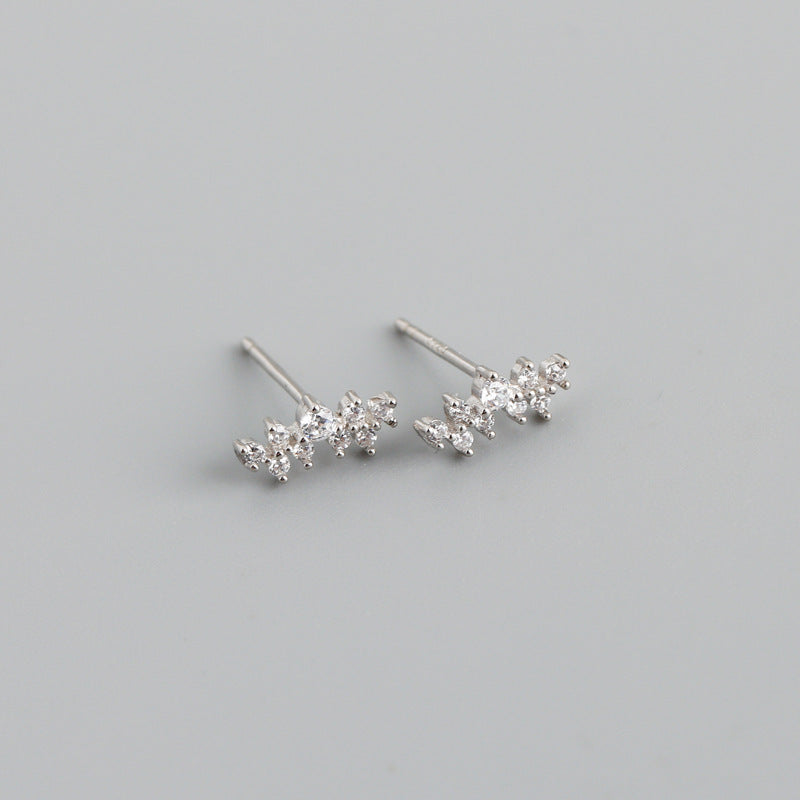 Diamond-studded Zircon Stud Earrings S925 Silver Stud Earrings Earrings