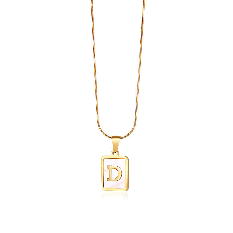 Snake Bone Chain Initial Necklace