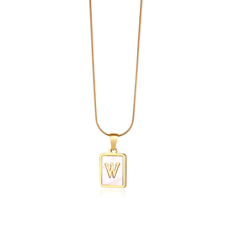 Snake Bone Chain Initial Necklace