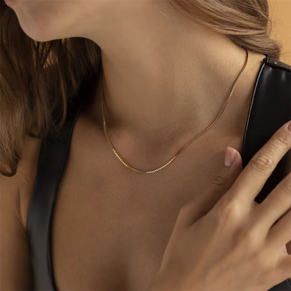 The Silk Chain – 18K Gold Flat Snake Necklace