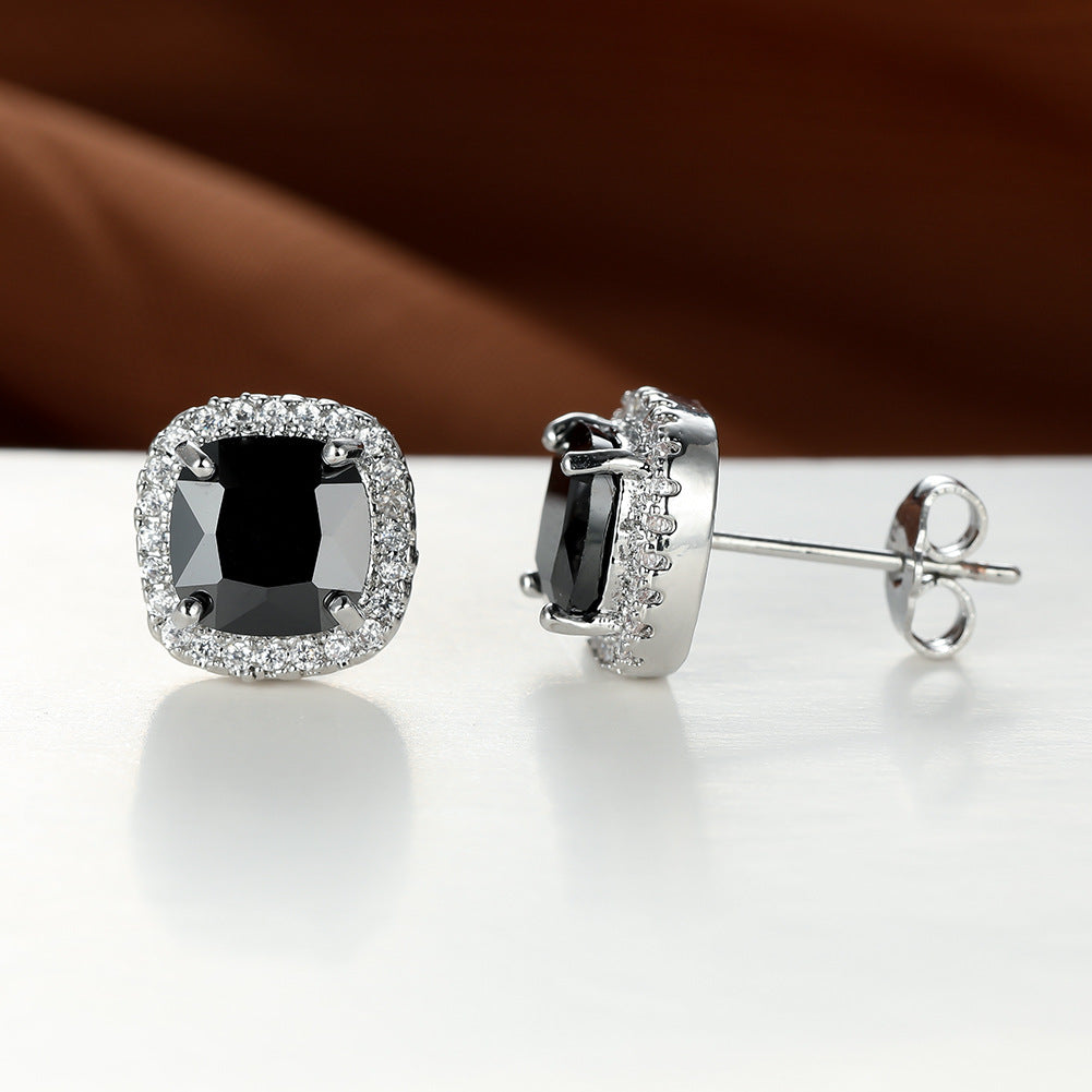 Emerald Zircon Minimalist  Stud Earrings For Women