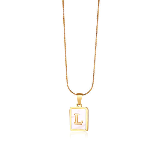 Snake Bone Chain Initial Necklace