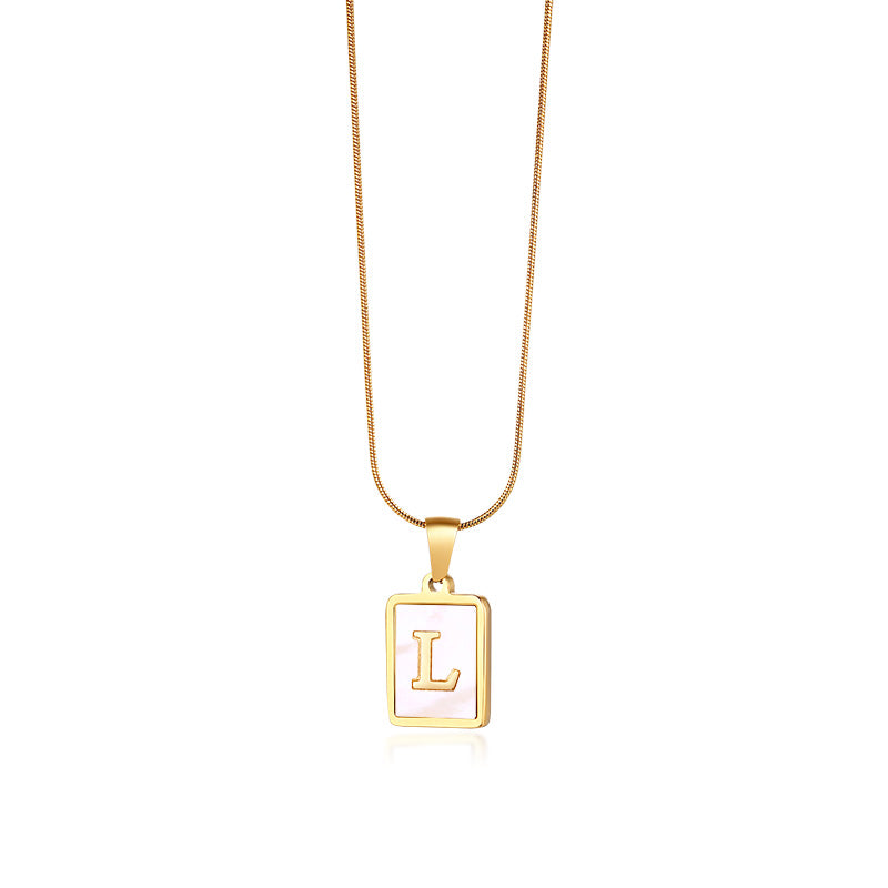 Snake Bone Chain Initial Necklace