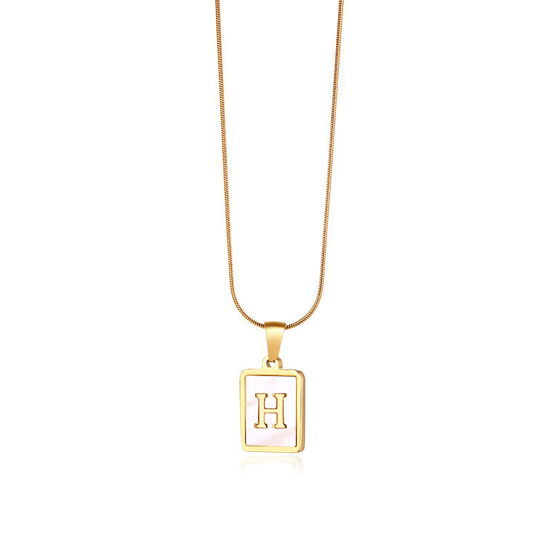 Snake Bone Chain Initial Necklace