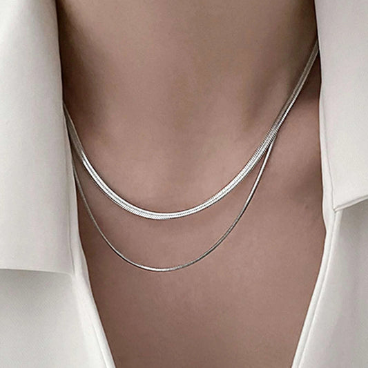 Double Layer Snake Chain Gold Choker