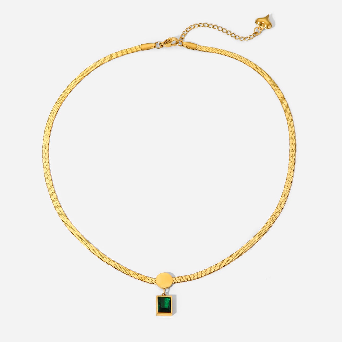The Emerald Grace Necklace – Waterproof Stainless Steel Pendant