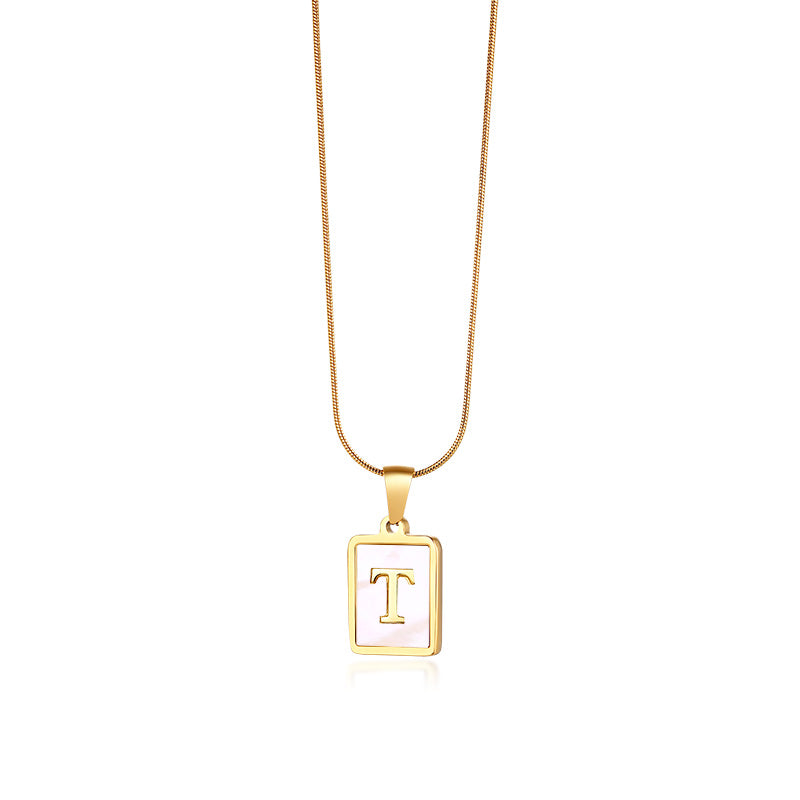 Snake Bone Chain Initial Necklace