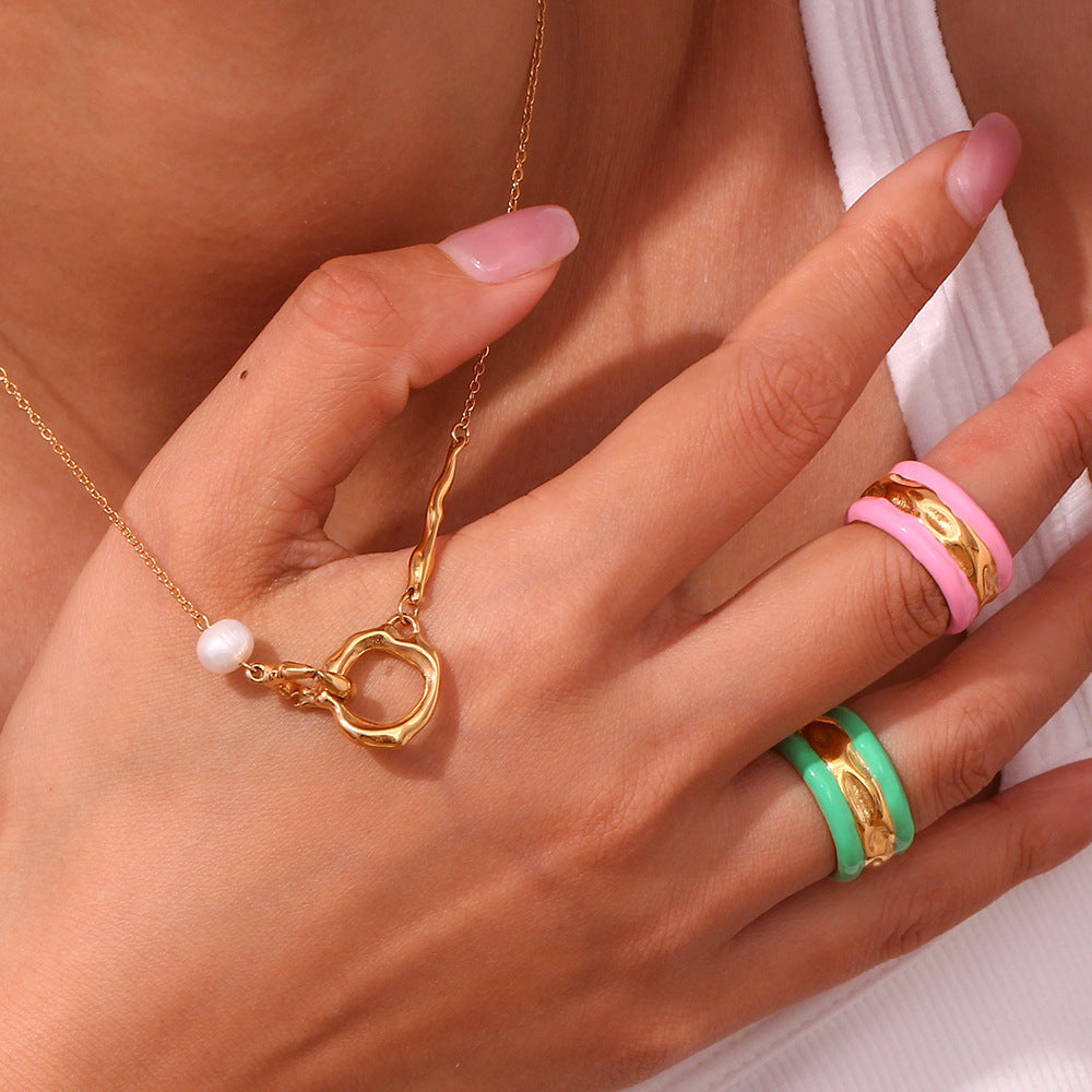 SparkShift Pearl Halo 18K Gold
